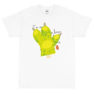 FBMonsters hand & Apologies Adult White/Gray T-shirts