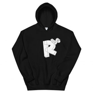 3D logo-R logo Black/Maroon Hoodie